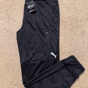 Puma Men's Black Joggers with White Logo